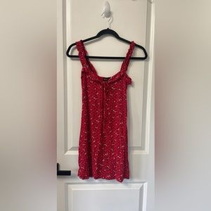 Ditsy Floral Red Mini Sun Dress
